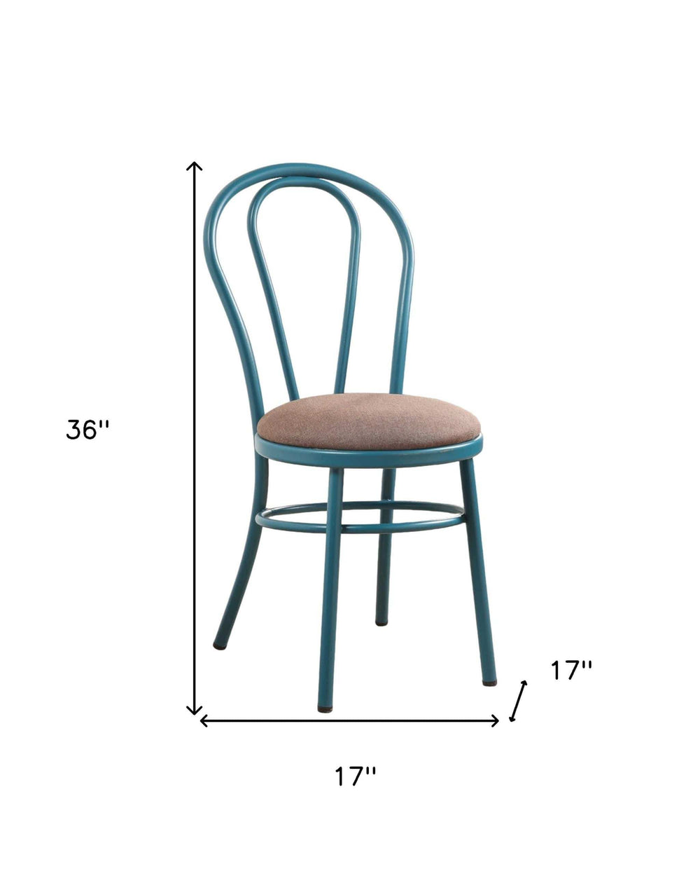 Set of Two Taupe And Teal Blue Upholstered Dining Side Chairs - Homeroots - Flyclothing LLC