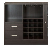 47" Espresso Solid Wood Frame With Five Shelves And Two Drawers - Homeroots - Flyclothing LLC