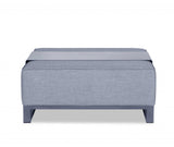 40" Gray Linen Cocktail Ottoman - Homeroots