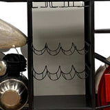 Red and Black Metal And Wood Rolling Glider Bike Bar Cart With Wine Storage - Homeroots - Flyclothing LLC