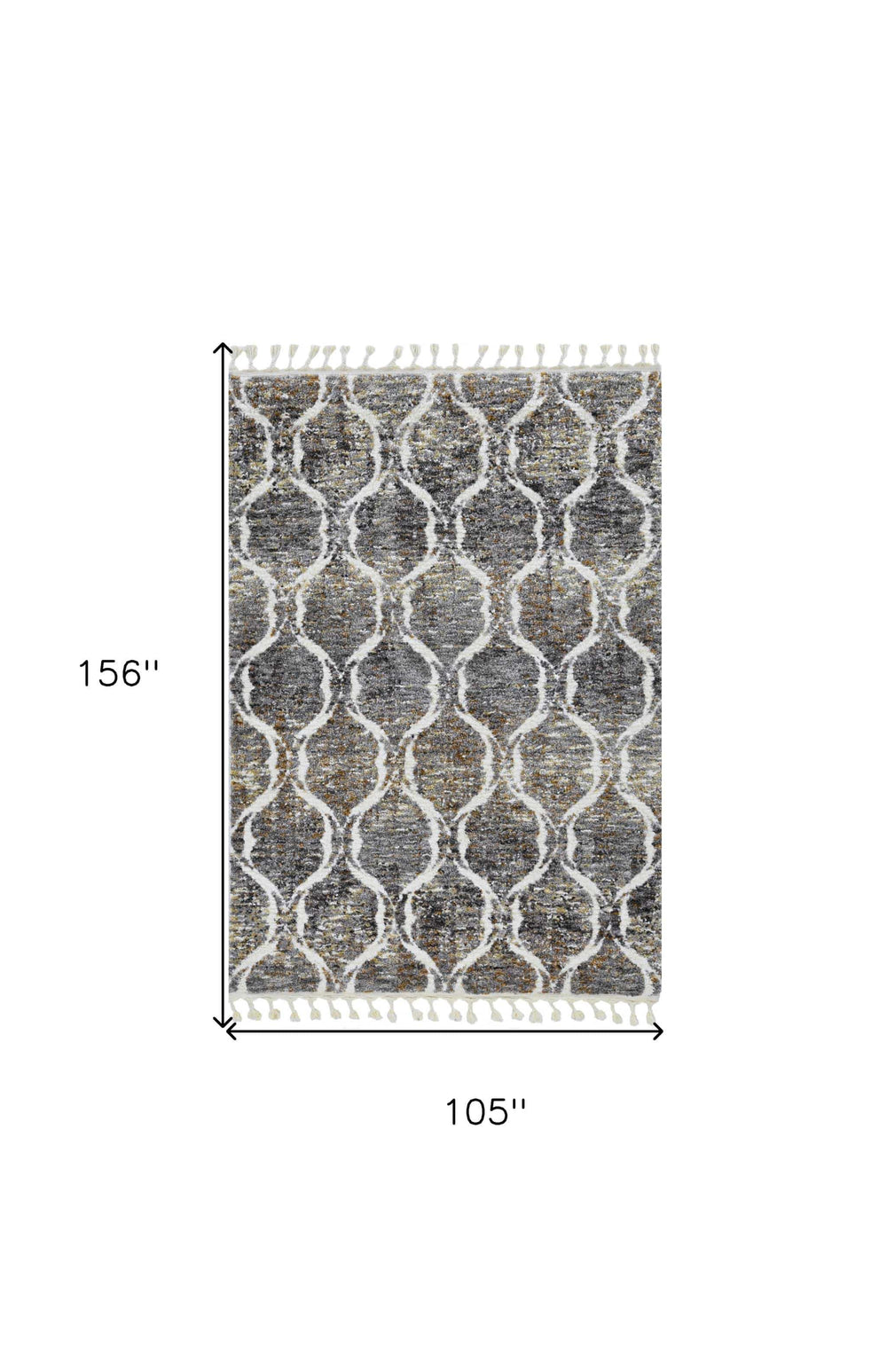 9' X 13' Gray Ogee Area Rug - Homeroots - Flyclothing LLC