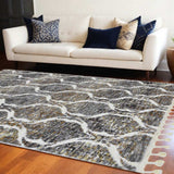 9' X 13' Gray Ogee Area Rug - Homeroots - Flyclothing LLC