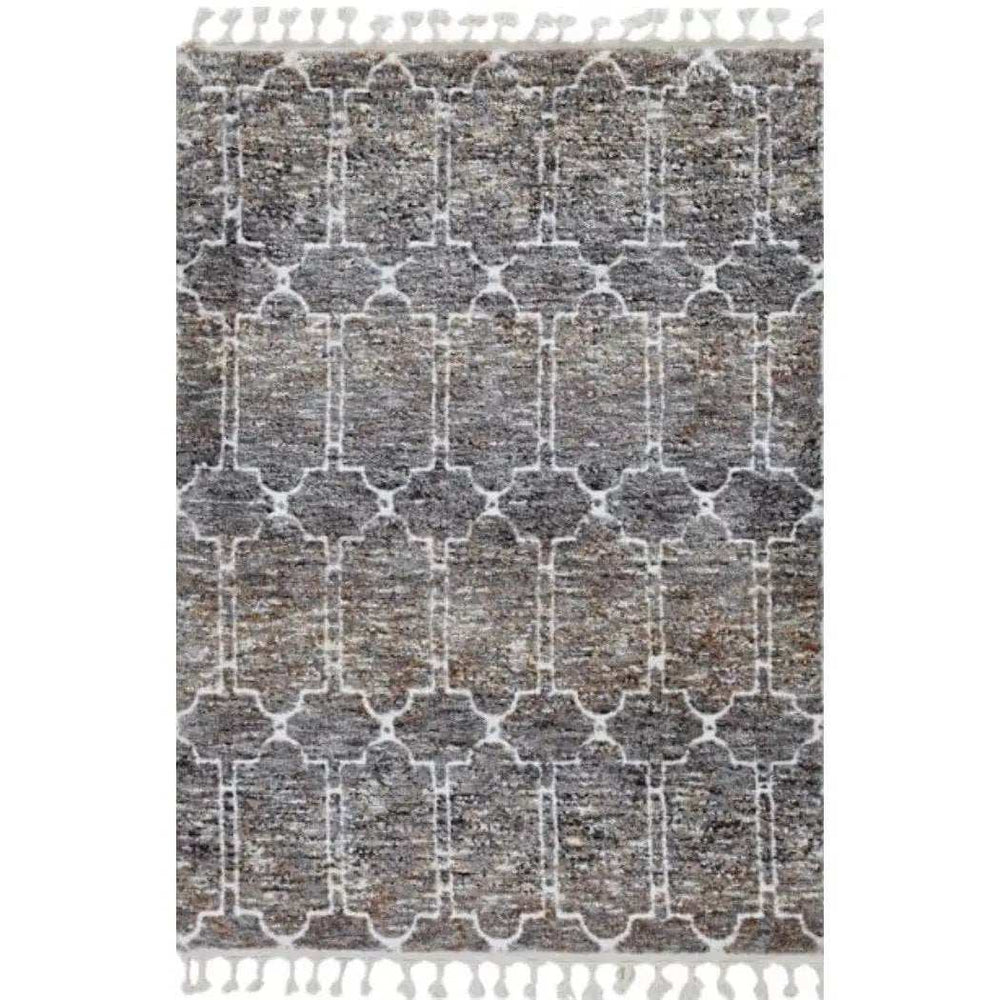3' X 5' Brown White and Gray Geometric Area Rug With Fringe - Homeroots - Flyclothing LLC