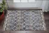 3' X 5' Brown White and Gray Geometric Area Rug With Fringe - Homeroots - Flyclothing LLC