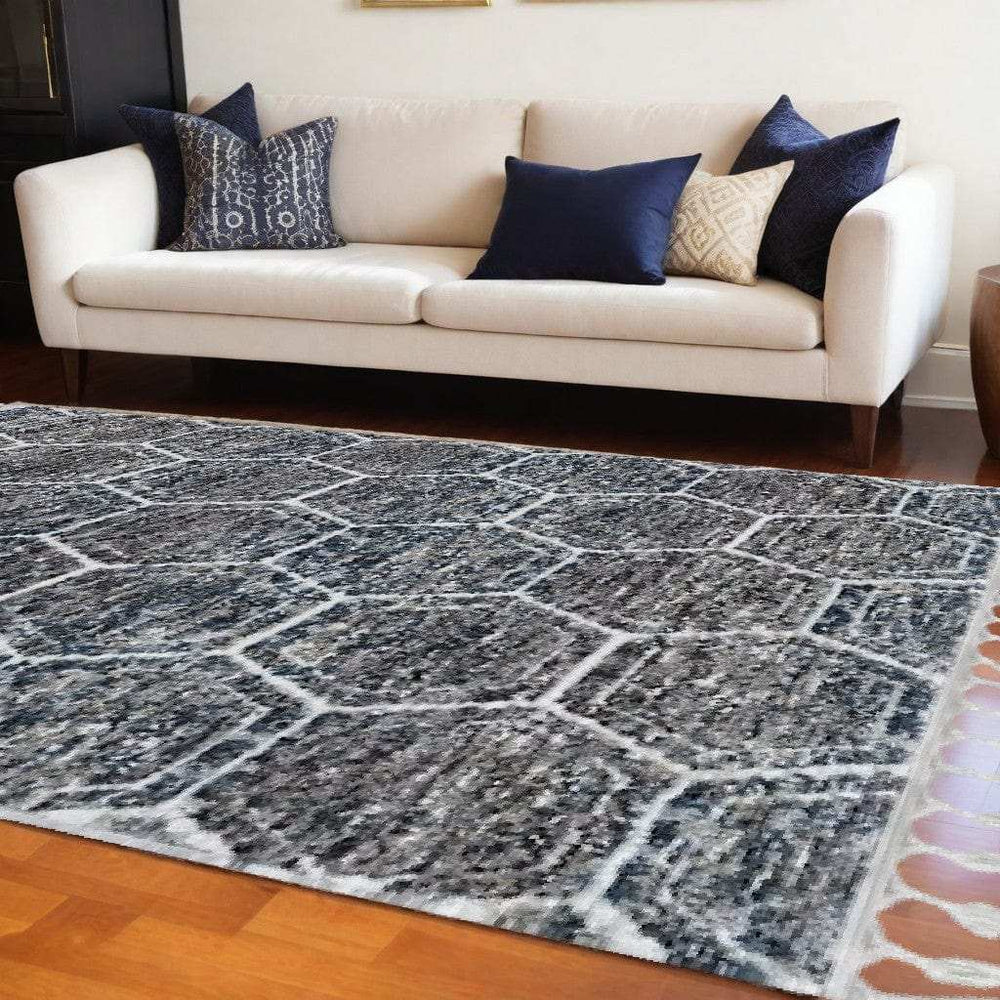 9' X 13' Gray Geometric Area Rug - Homeroots - Flyclothing LLC