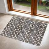 3' X 5' Brown Geometric Area Rug - Homeroots - Flyclothing LLC