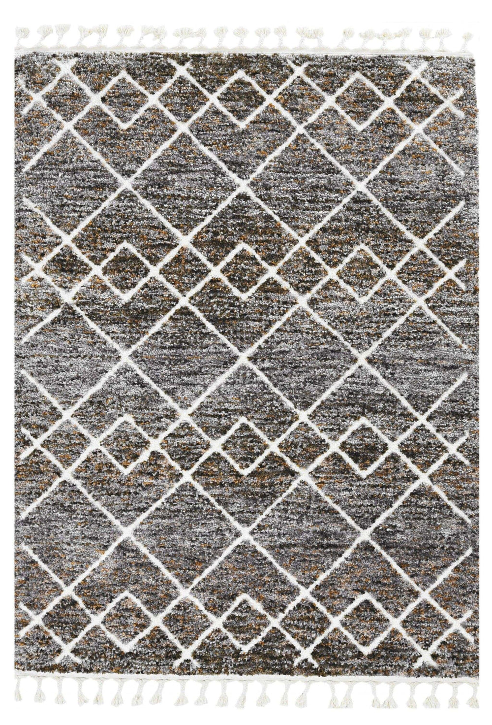 9' X 13' Brown and Ivory Geometric Area Rug - Homeroots - Flyclothing LLC
