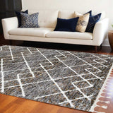9' X 13' Brown and Ivory Geometric Area Rug - Homeroots - Flyclothing LLC