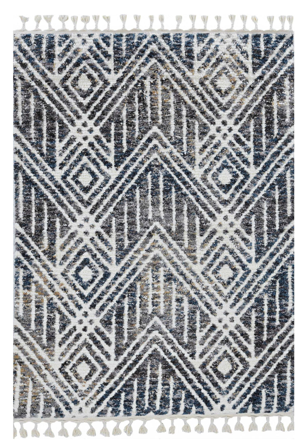9' X 13' Gray and Ivory Geometric Area Rug - Homeroots - Flyclothing LLC