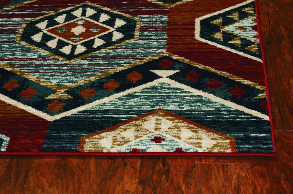 3' X 5' Red Machine Woven Honeycomb Lodge Indoor Area Rug - Homeroots - Flyclothing LLC