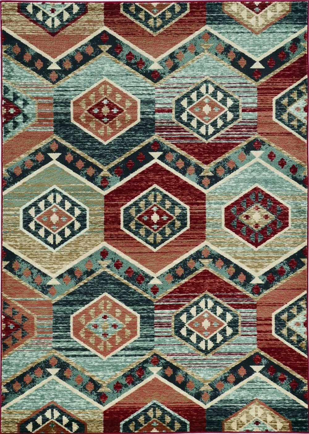 3' X 5' Red Machine Woven Honeycomb Lodge Indoor Area Rug - Homeroots - Flyclothing LLC