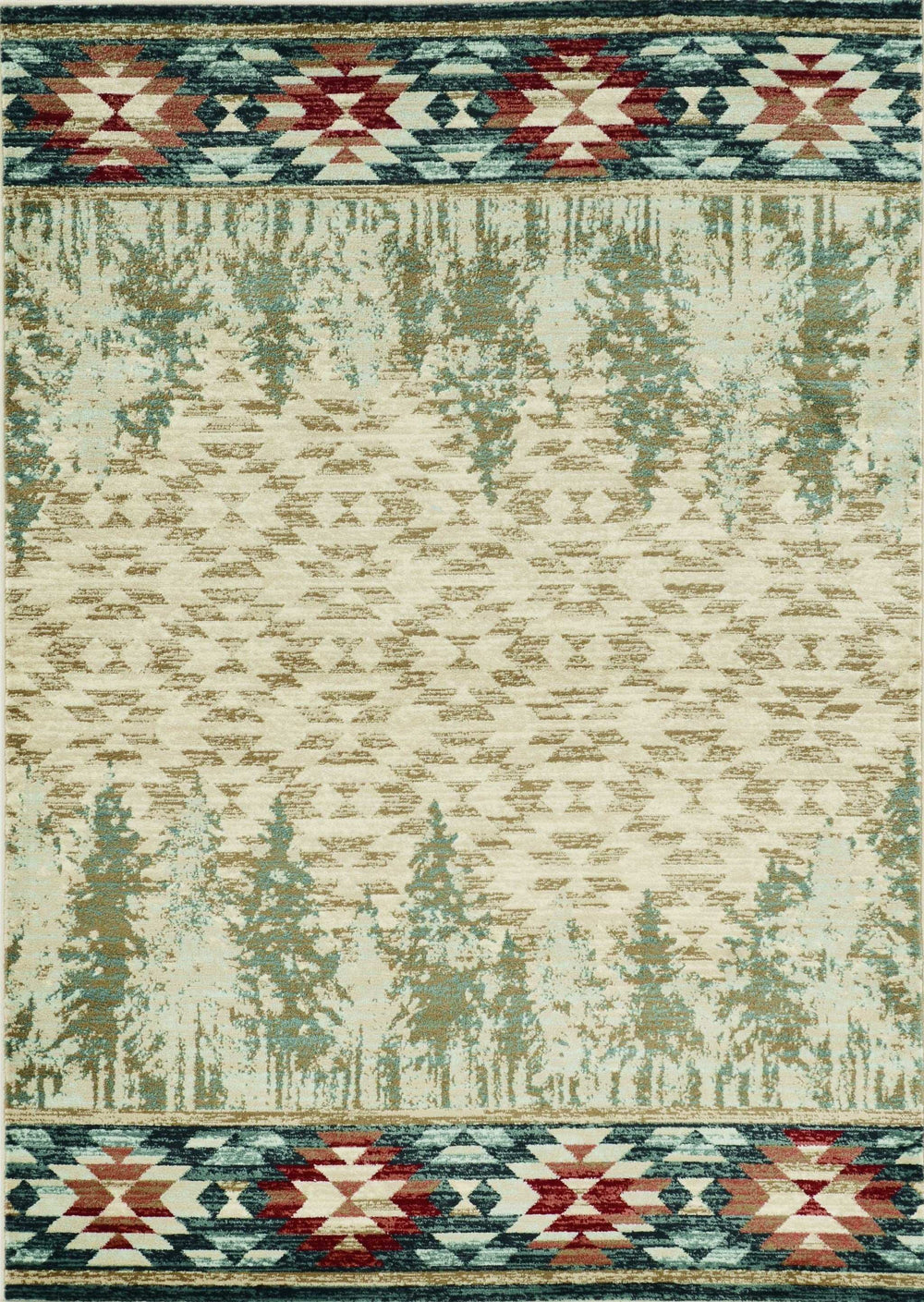 5' X 8' Ivory Machine Woven Pinegrove Lodge Indoor Area Rug - Homeroots - Flyclothing LLC