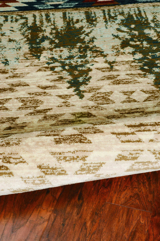 5' X 8' Ivory Machine Woven Pinegrove Lodge Indoor Area Rug - Homeroots - Flyclothing LLC