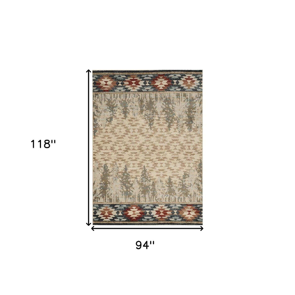 8' X 10' Ivory Pines Area Rug - Homeroots - Flyclothing LLC