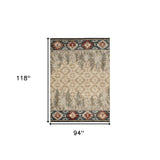 8' X 10' Ivory Pines Area Rug - Homeroots - Flyclothing LLC