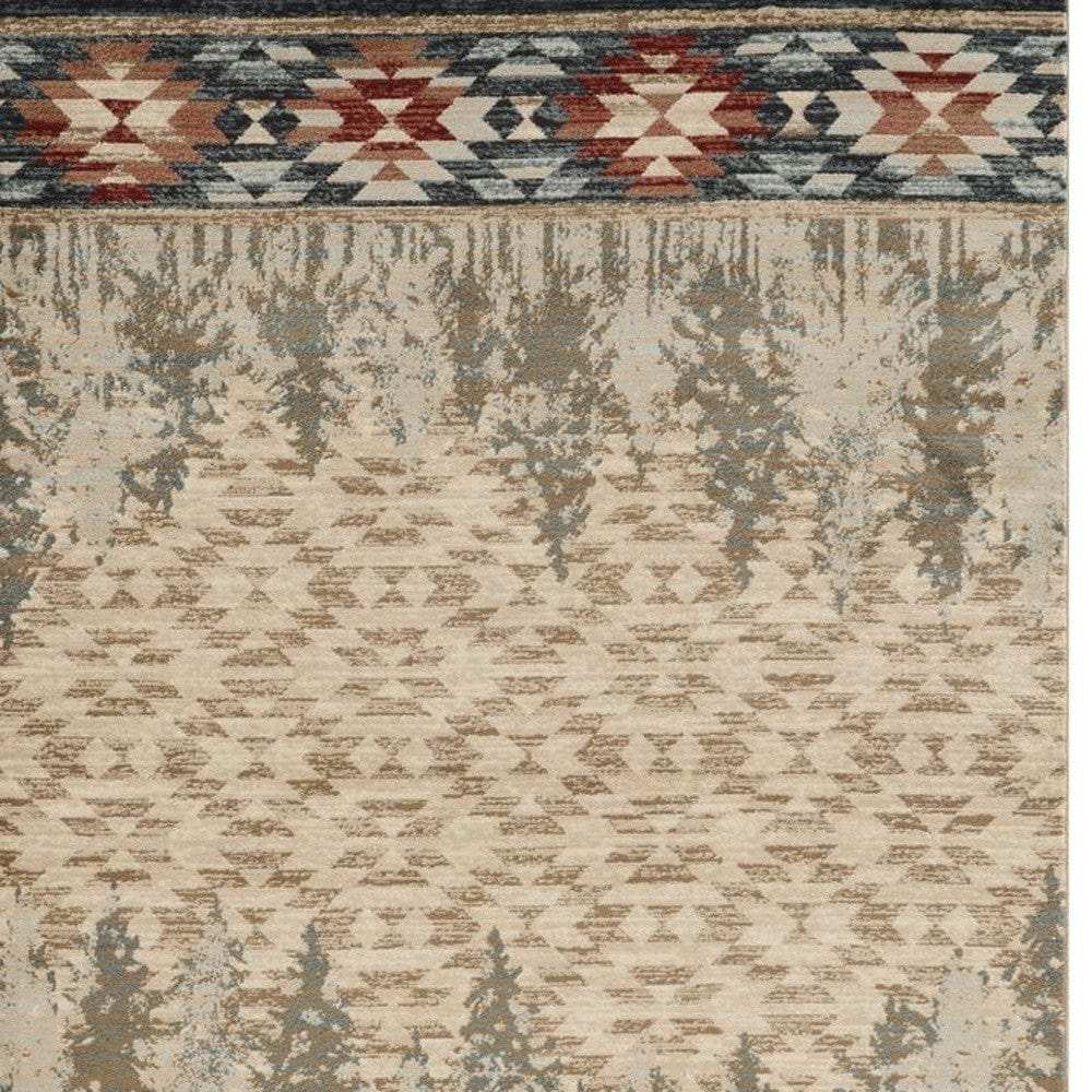 8' X 10' Ivory Pines Area Rug - Homeroots - Flyclothing LLC