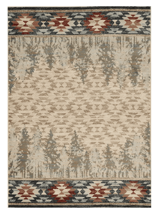 9' X 12' Ivory Beige and Gray Woodland Lodge Area Rug - Homeroots - Flyclothing LLC