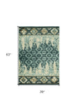 3' X 5' Slate Blue Southwestern Area Rug - Homeroots - Flyclothing LLC