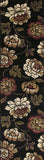 5' X 8' Black and Tan Floral Area Rug - Homeroots - Flyclothing LLC