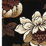 5' X 8' Black and Tan Floral Area Rug - Homeroots - Flyclothing LLC