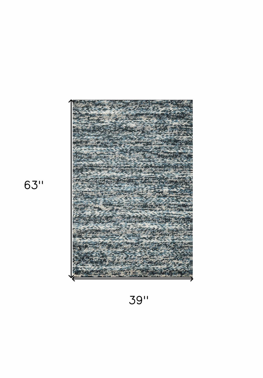 39 X 63 Blue Wool Rug - Homeroots - Flyclothing LLC