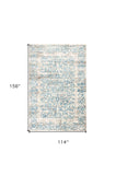 10' X 13' Ivory and Blue Floral Area Rug - Homeroots - Flyclothing LLC
