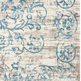 10' X 13' Ivory and Blue Floral Area Rug - Homeroots - Flyclothing LLC