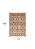 10' X 13' Blue Red and Gold Floral Area Rug - Homeroots - Flyclothing LLC