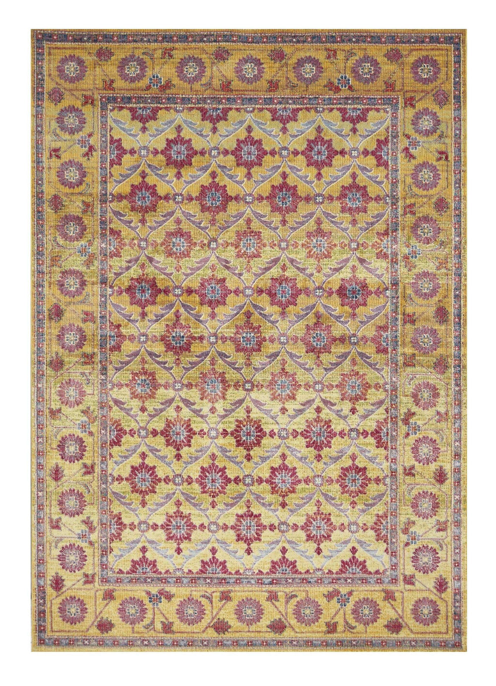 10' X 13' Blue Red and Gold Floral Area Rug - Homeroots - Flyclothing LLC
