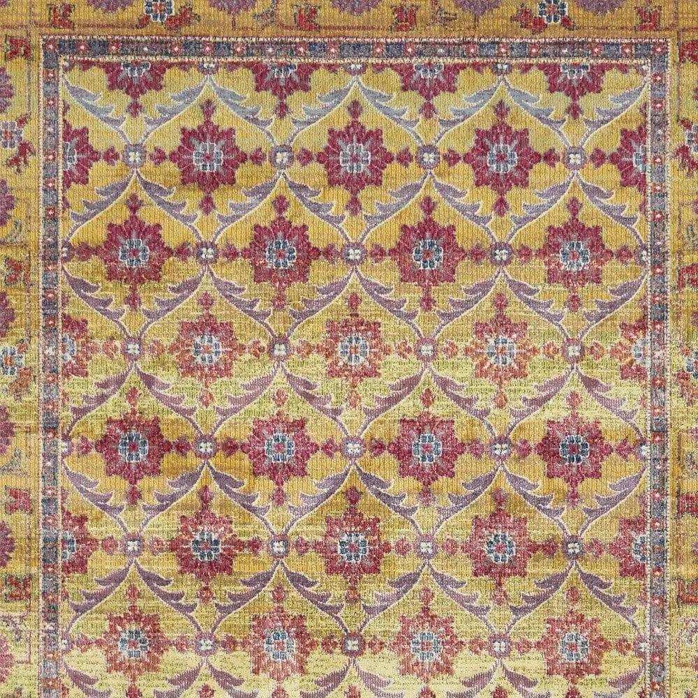 10' X 13' Blue Red and Gold Floral Area Rug - Homeroots - Flyclothing LLC