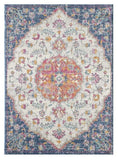 7' X 12' Navy and Ivory Floral Medallion Area Rug - Homeroots - Flyclothing LLC