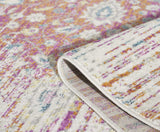 7' X 12' Ivory Pink and Orange Floral Area Rug - Homeroots - Flyclothing LLC
