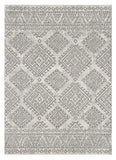 7' X 12' Gray and Ivory Geometric Area Rug - Homeroots - Flyclothing LLC