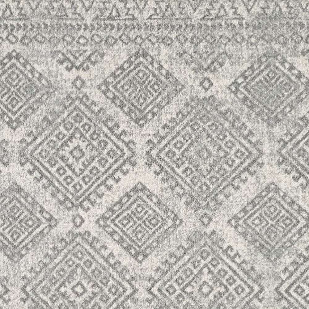 7' X 12' Gray and Ivory Geometric Area Rug - Homeroots - Flyclothing LLC