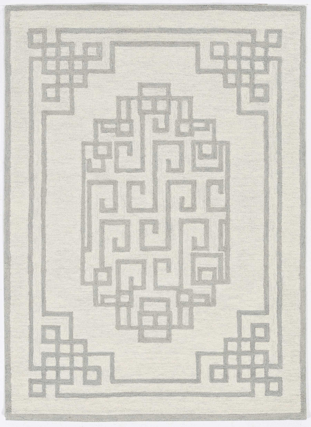 2' X 4' Gray and Ivory Wool Medallion Hand Tufted Area Rug - Homeroots - Flyclothing LLC