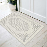 2' X 4' Gray and Ivory Wool Medallion Hand Tufted Area Rug - Homeroots - Flyclothing LLC