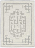 3' X 5' Ivory Grey Geometric Bordered Wool Area Rug - Homeroots - Flyclothing LLC