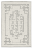 5' X 7' Ivory Grey Hand Tufted Bordered Greek Key Indoor Area Rug - Homeroots - Flyclothing LLC
