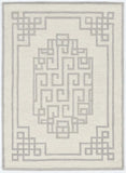 5' X 7' Ivory Grey Hand Tufted Bordered Greek Key Indoor Area Rug - Homeroots - Flyclothing LLC