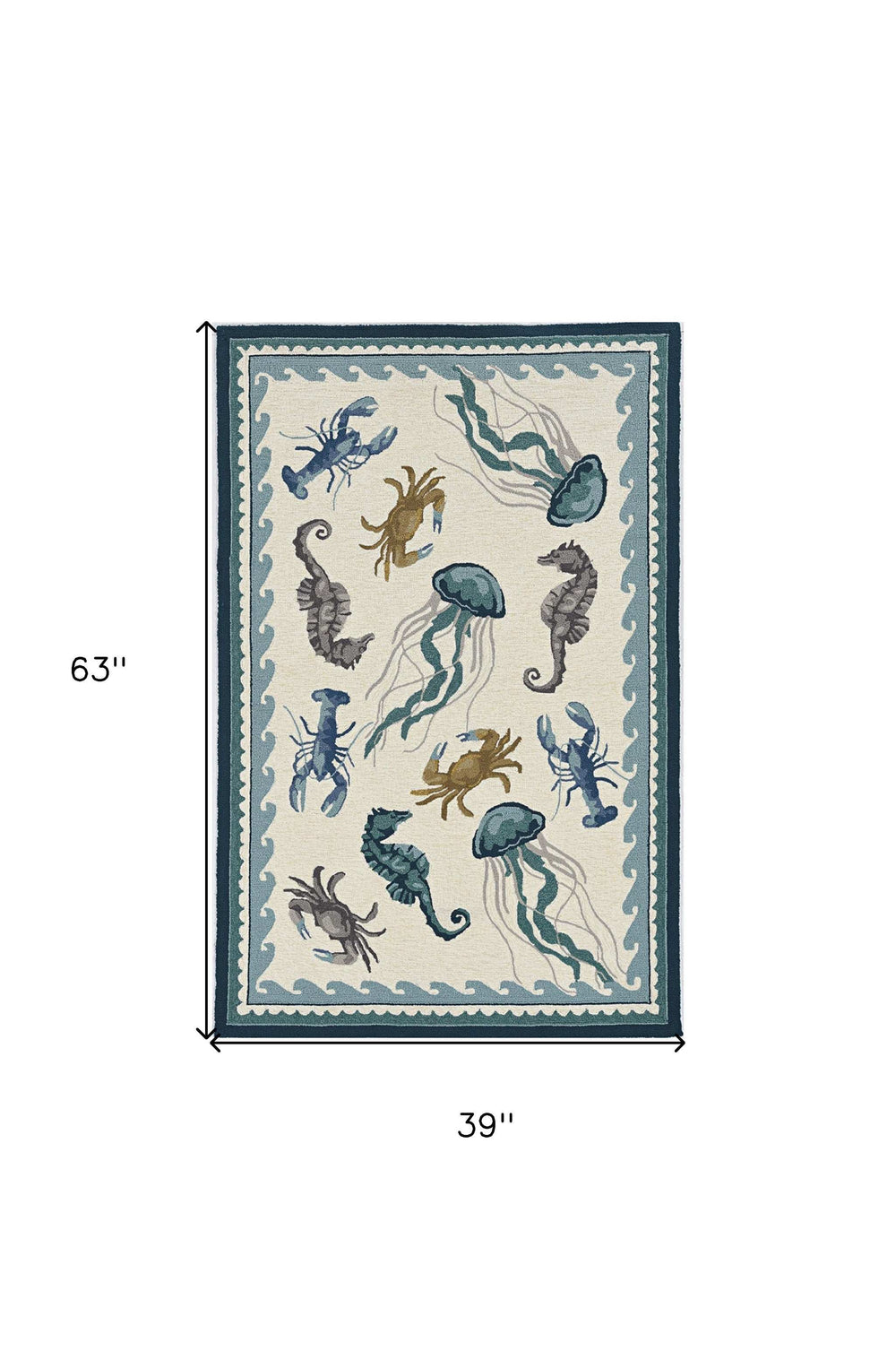 3' X 5' Ivory Abstract Handmade Indoor Outdoor Area Rug - Homeroots - Flyclothing LLC