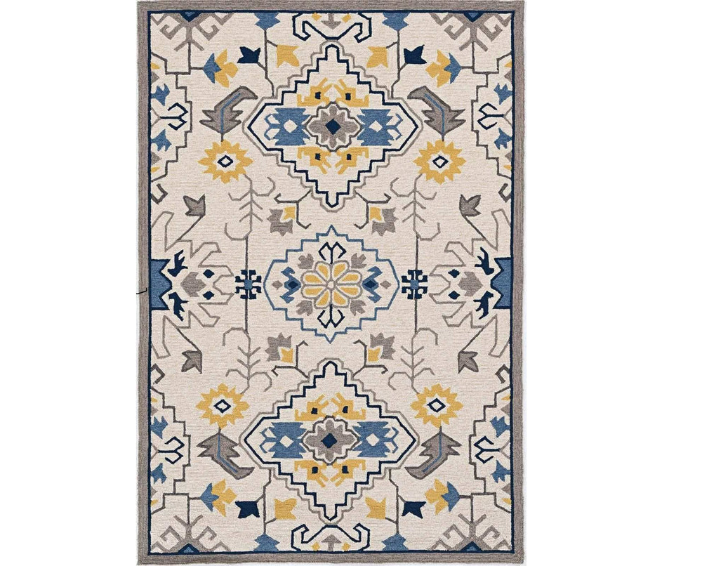 2' X 3' Ivory Southwestern Hand Tufted Area Rug - Homeroots - Flyclothing LLC
