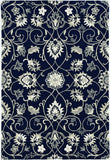 2' X 3' Navy Blue Floral Handmade Indoor Outdoor Area Rug - Homeroots - Flyclothing LLC