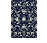 2' X 3' Navy Blue Floral Handmade Indoor Outdoor Area Rug - Homeroots - Flyclothing LLC