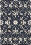 5' X 7' Navy Floral Vines Indoor Outdoor Area Rug - Homeroots - Flyclothing LLC