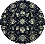 8' Navy Blue Round Hand Tufted Area Rug With UV Protection - Homeroots - Flyclothing LLC