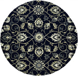 8' Navy Blue Round Hand Tufted Area Rug With UV Protection - Homeroots - Flyclothing LLC