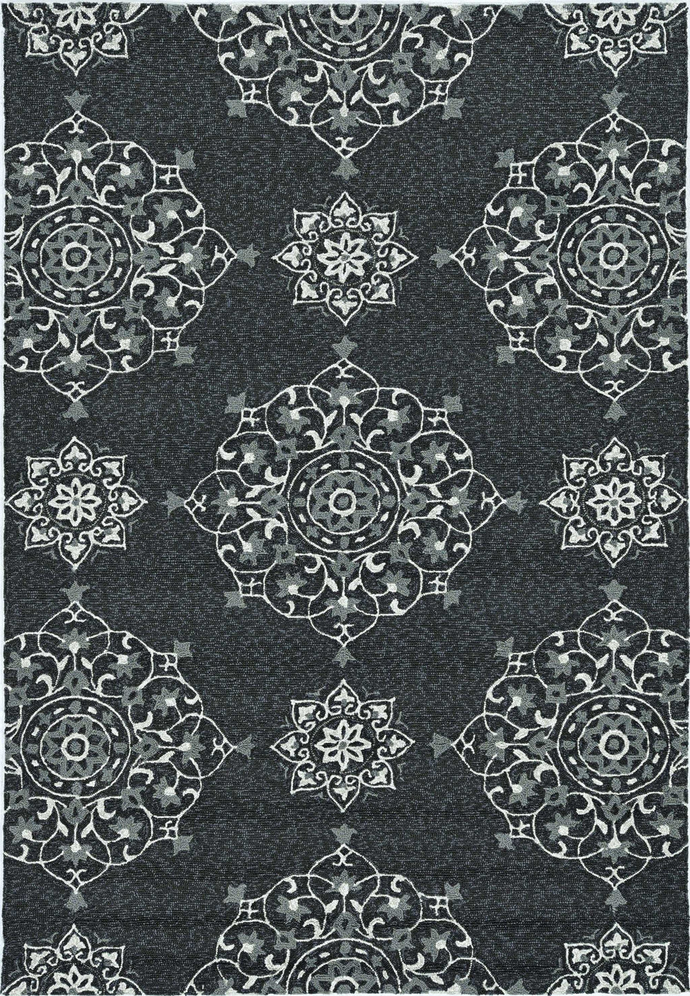 3' X 5' Charcoal Medallion Hand Tufted Area Rug - Homeroots - Flyclothing LLC
