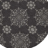 5' X 8' Charcoal Round Floral Handmade Indoor Outdoor Area Rug - Homeroots - Flyclothing LLC