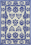 2' X 3' Blue Floral Handmade Indoor Outdoor Area Rug - Homeroots - Flyclothing LLC