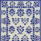 2' X 3' Blue Floral Handmade Indoor Outdoor Area Rug - Homeroots - Flyclothing LLC